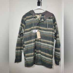 NWT Victory Outfitters Button Front Hooded Jacket sz M